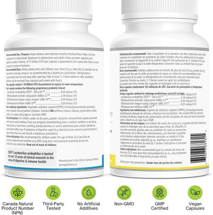 Two supplement bottles with labels and certification icons on a white background